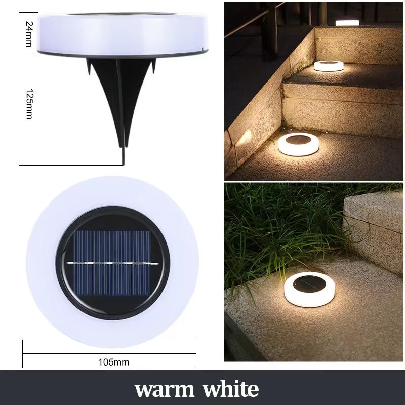Solar Ground Lights Outdoor Decorations, 12LED Solar Garden Lights Waterproof, Solar Disk Lights for Yard, Pathway, Lawn, Patio - Avero