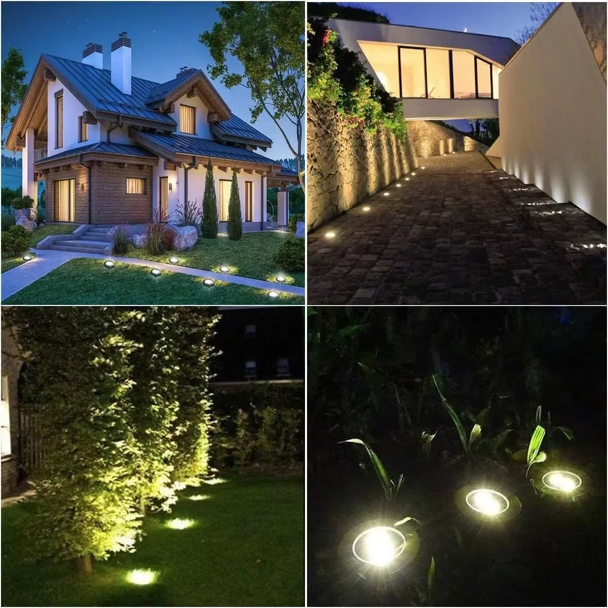 Solar Ground Lights Outdoor Decorations, 12LED Solar Garden Lights Waterproof, Solar Disk Lights for Yard, Pathway, Lawn, Patio - Avero