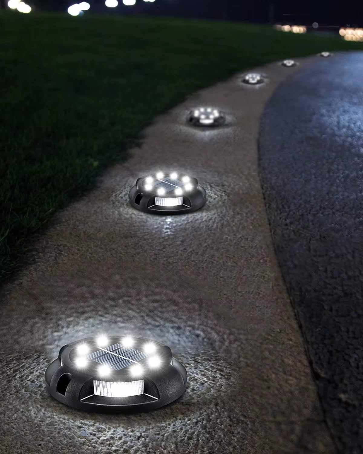 Solar Ground Lights Outdoor Decorations, 12LED Solar Garden Lights Waterproof, Solar Disk Lights for Yard, Pathway, Lawn, Patio - Avero