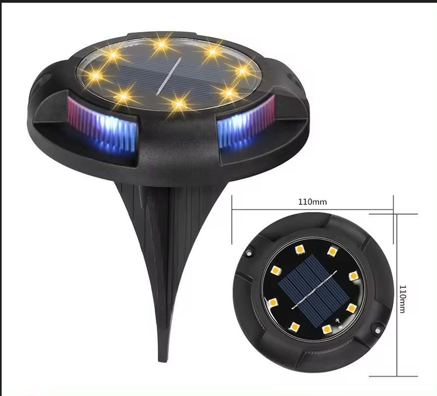 Solar Ground Lights Outdoor Decorations, 12LED Solar Garden Lights Waterproof, Solar Disk Lights for Yard, Pathway, Lawn, Patio - Avero