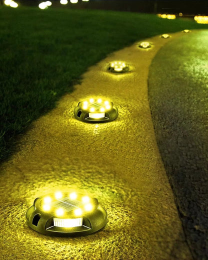 Solar Ground Lights Outdoor Decorations, 12LED Solar Garden Lights Waterproof, Solar Disk Lights for Yard, Pathway, Lawn, Patio - Avero