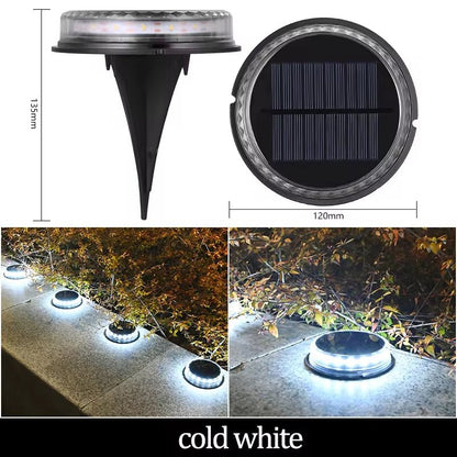 Solar Ground Lights Outdoor Decorations, 12LED Solar Garden Lights Waterproof, Solar Disk Lights for Yard, Pathway, Lawn, Patio - Avero