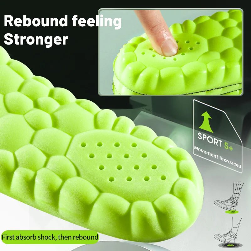 Sports Insole 4D Cloud Style Sweat Absorbing Breathable Thickened Shock Absorption Super Soft and Comfortable Elastic Insole - Avero