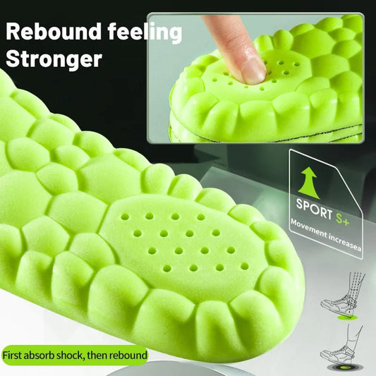 Sports Insole 4D Cloud Style Sweat Absorbing Breathable Thickened Shock Absorption Super Soft and Comfortable Elastic Insole - Avero