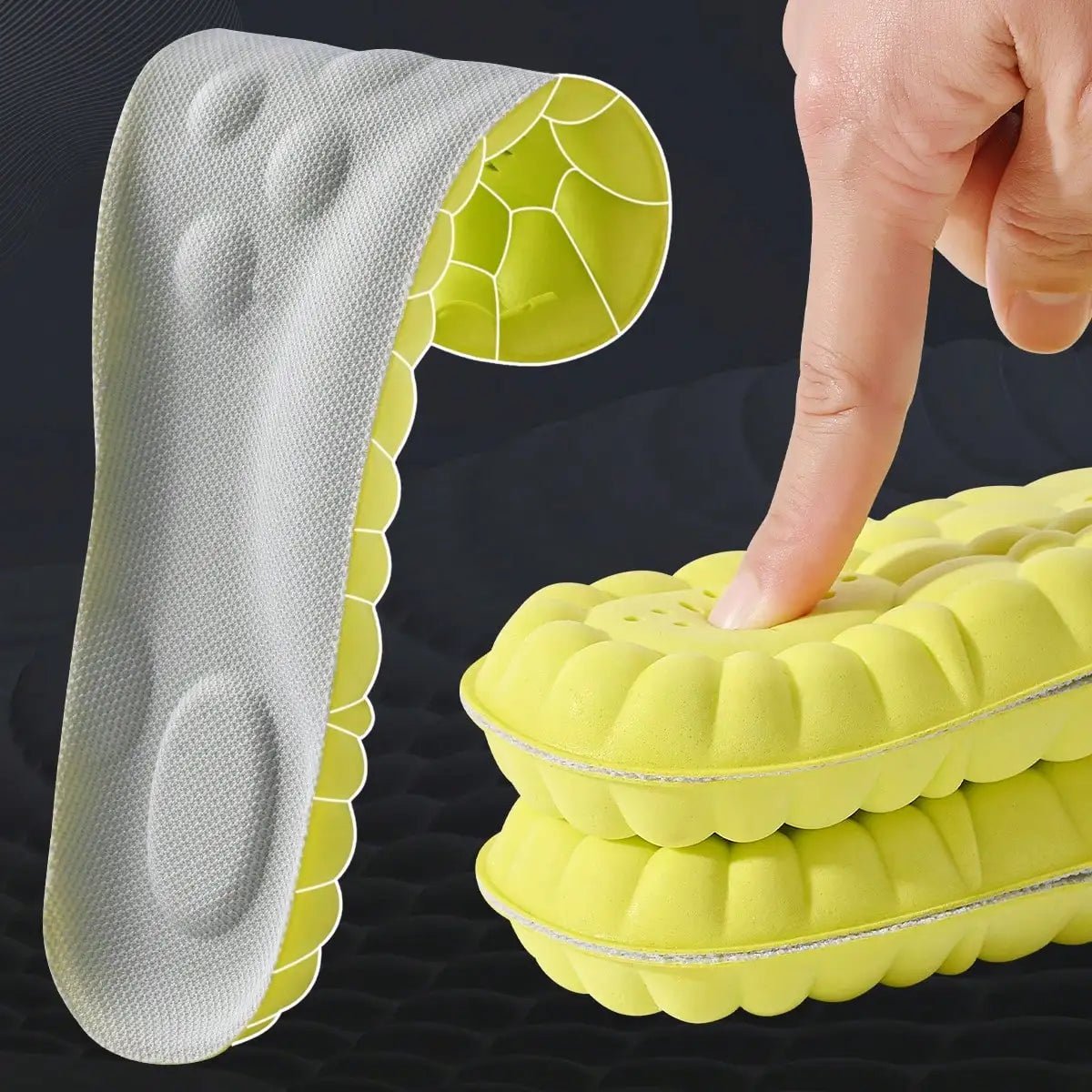 Sports Insole 4D Cloud Style Sweat Absorbing Breathable Thickened Shock Absorption Super Soft and Comfortable Elastic Insole - Avero