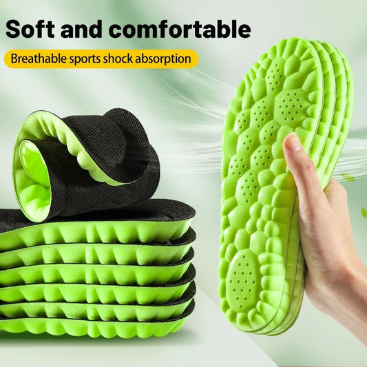 Sports Insole 4D Cloud Style Sweat Absorbing Breathable Thickened Shock Absorption Super Soft and Comfortable Elastic Insole - Avero