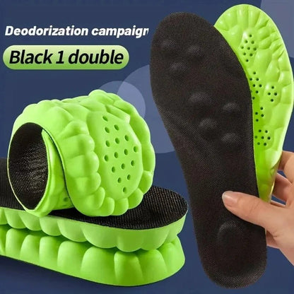 Sports Insole 4D Cloud Style Sweat Absorbing Breathable Thickened Shock Absorption Super Soft and Comfortable Elastic Insole - Avero