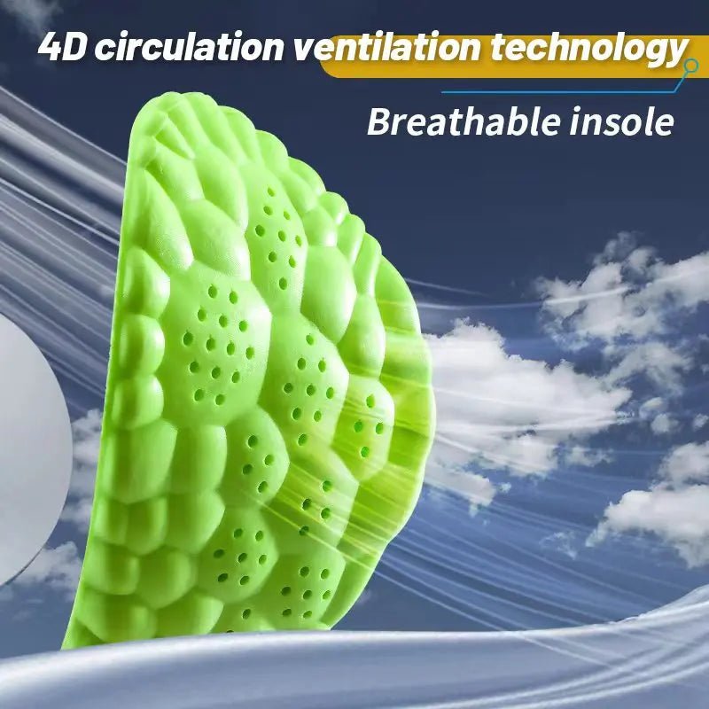 Sports Insole 4D Cloud Style Sweat Absorbing Breathable Thickened Shock Absorption Super Soft and Comfortable Elastic Insole - Avero