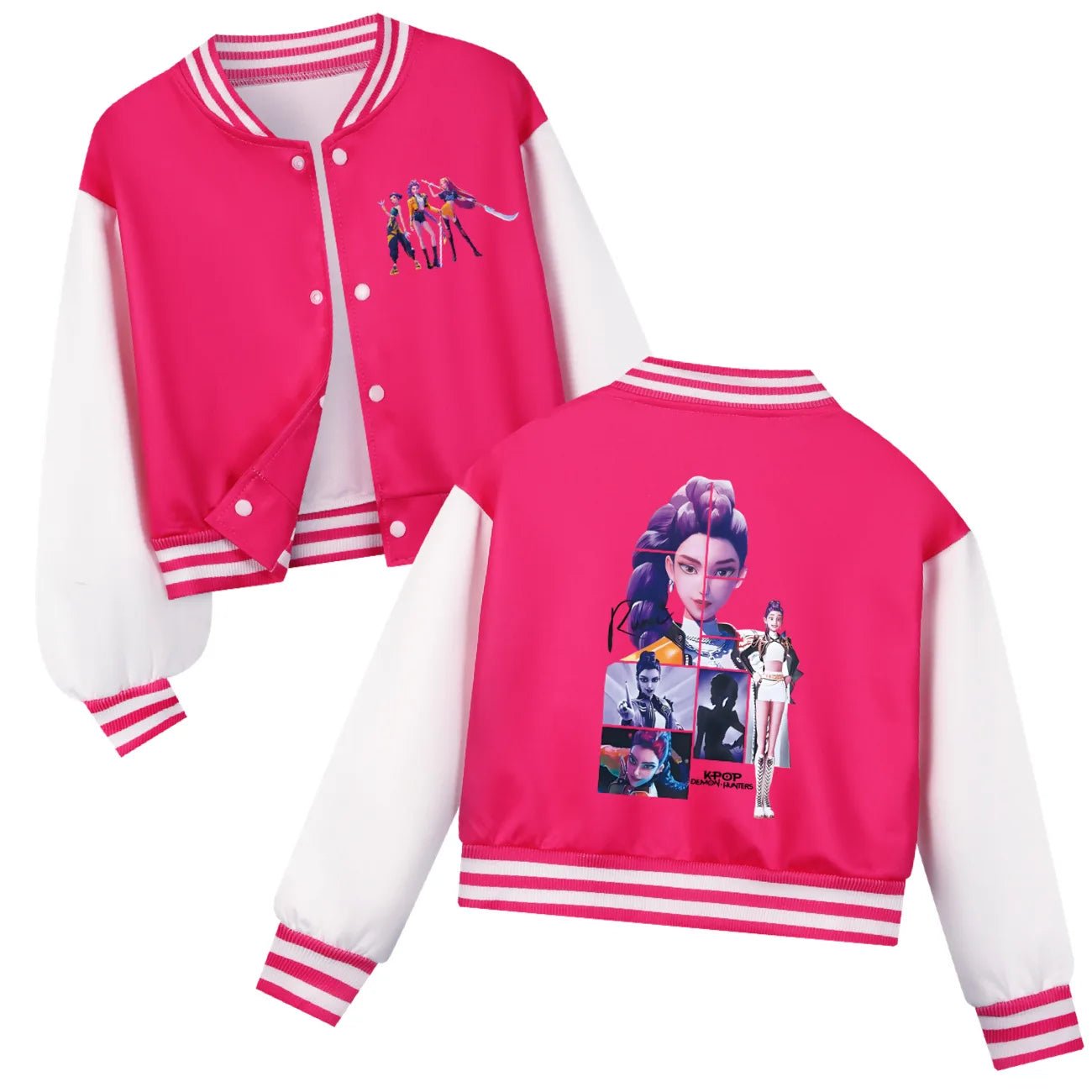 Spring Autumn Girls Baby Casual Hoodies Children CostumeKids KPop Demon Hunters Huntrix Clothes Boys Baseball Uniform - Avero