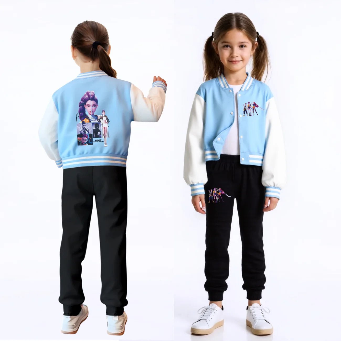 Spring Autumn Girls Baby Casual Hoodies Children CostumeKids KPop Demon Hunters Huntrix Clothes Boys Baseball Uniform - Avero