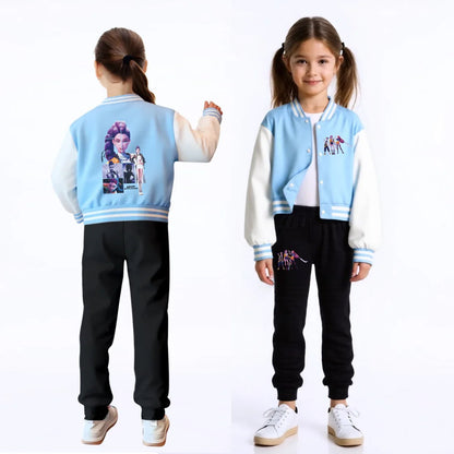Spring Autumn Girls Baby Casual Hoodies Children CostumeKids KPop Demon Hunters Huntrix Clothes Boys Baseball Uniform - Avero