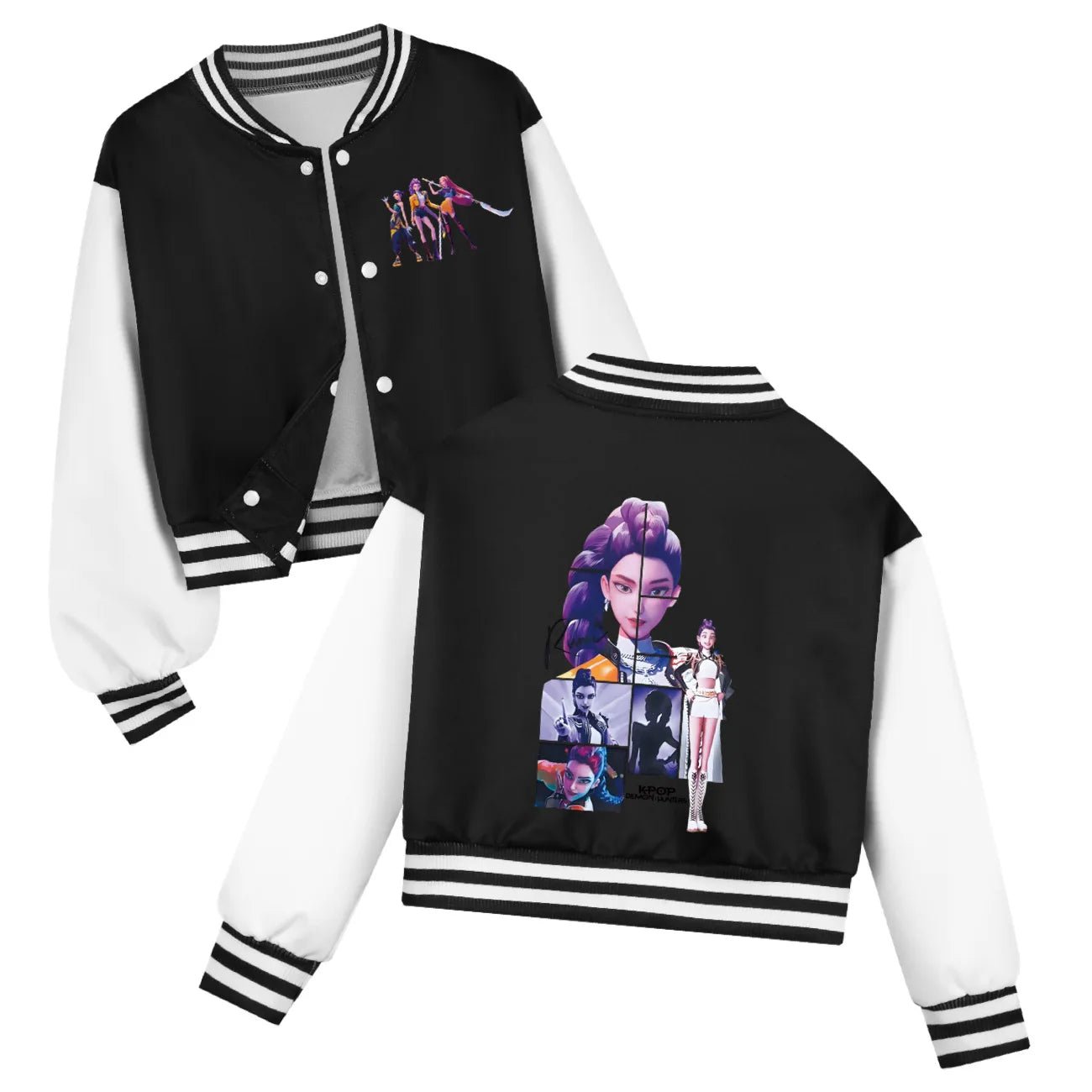 Spring Autumn Girls Baby Casual Hoodies Children CostumeKids KPop Demon Hunters Huntrix Clothes Boys Baseball Uniform - Avero