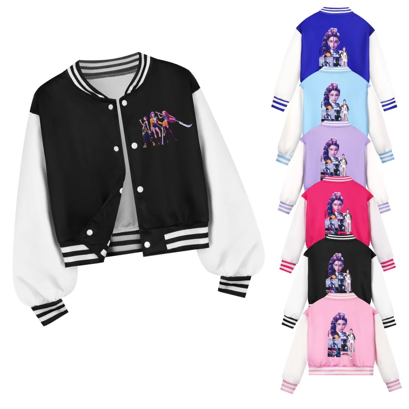 Spring Autumn Girls Baby Casual Hoodies Children CostumeKids KPop Demon Hunters Huntrix Clothes Boys Baseball Uniform - Avero