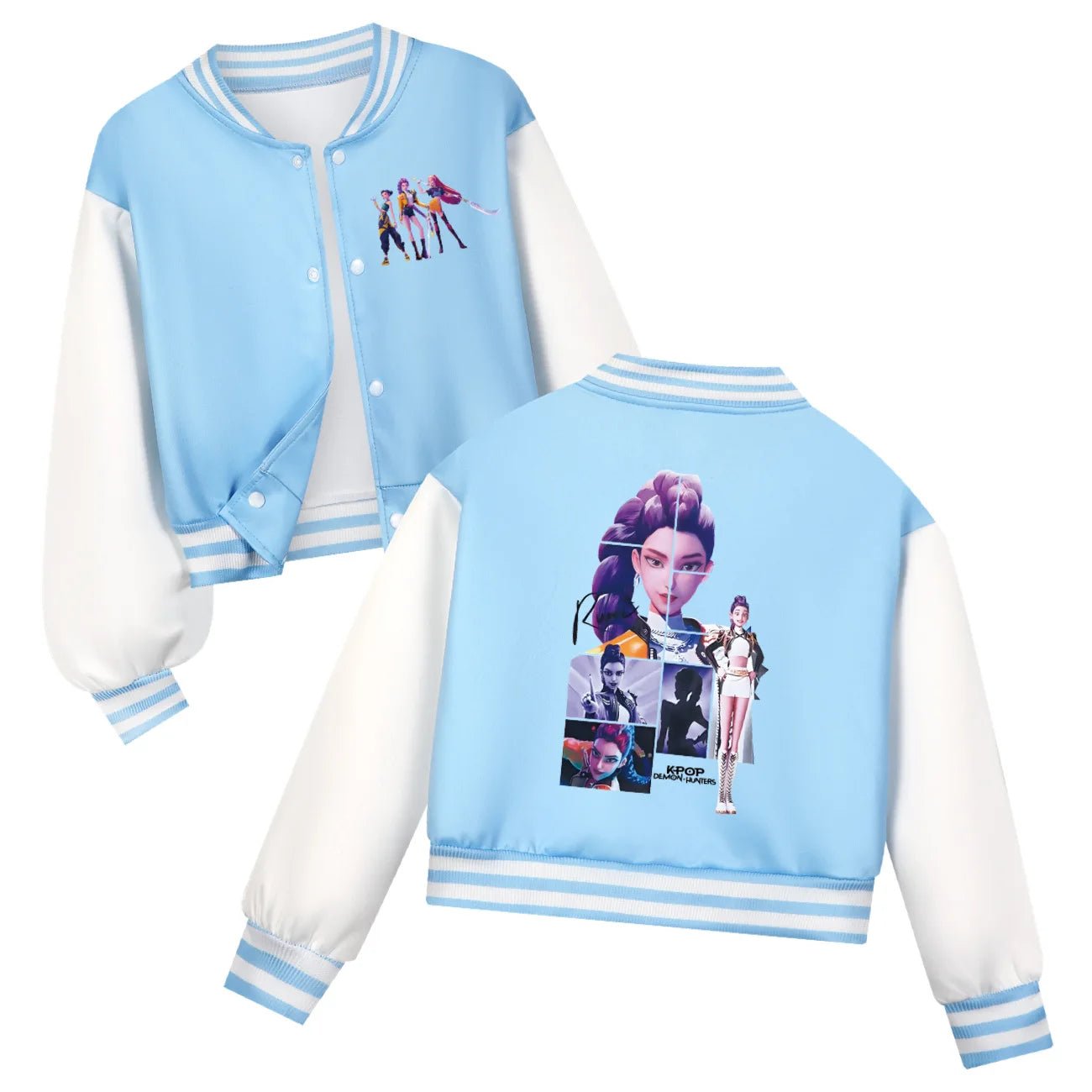 Spring Autumn Girls Baby Casual Hoodies Children CostumeKids KPop Demon Hunters Huntrix Clothes Boys Baseball Uniform - Avero