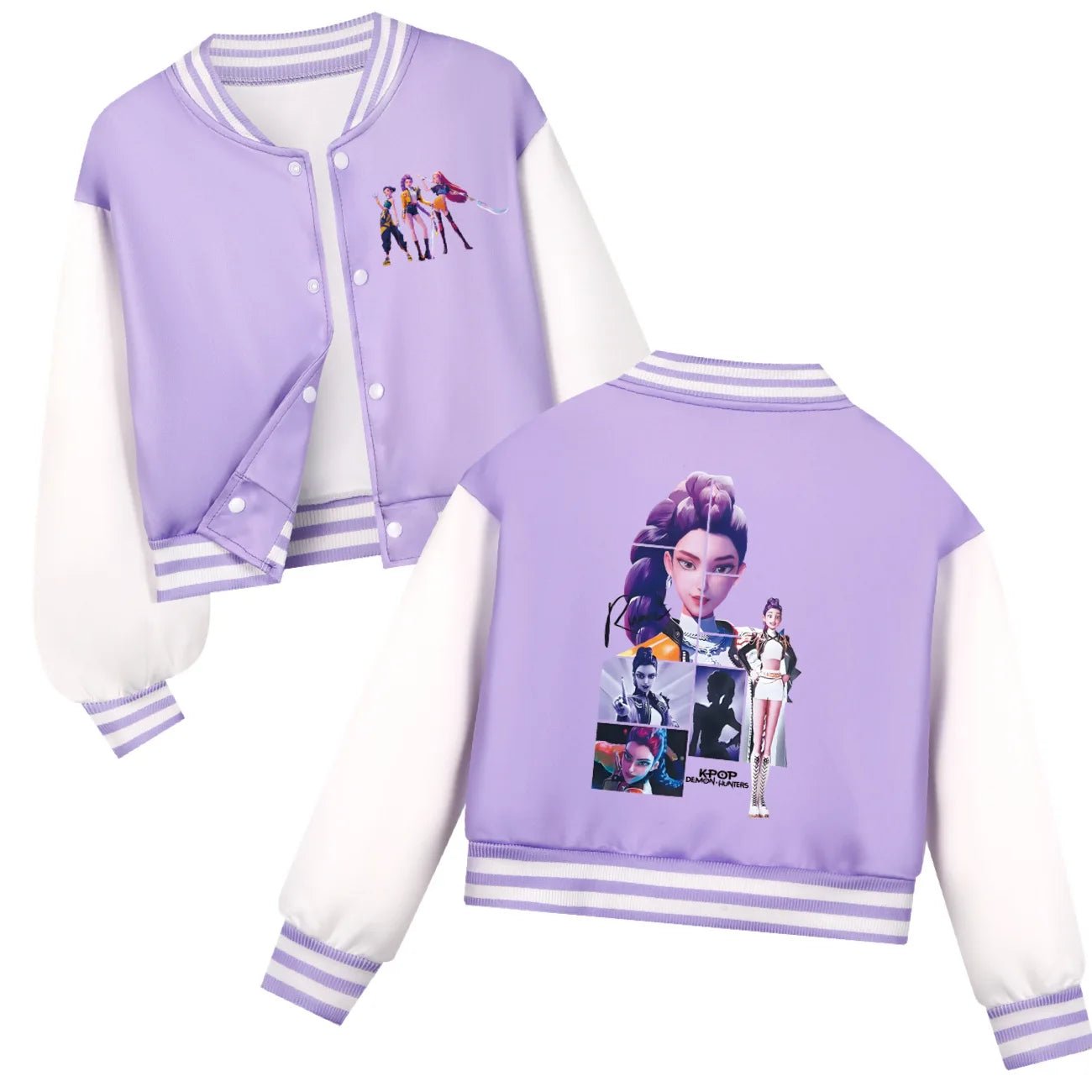Spring Autumn Girls Baby Casual Hoodies Children CostumeKids KPop Demon Hunters Huntrix Clothes Boys Baseball Uniform - Avero