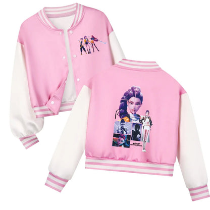 Spring Autumn Girls Baby Casual Hoodies Children CostumeKids KPop Demon Hunters Huntrix Clothes Boys Baseball Uniform - Avero