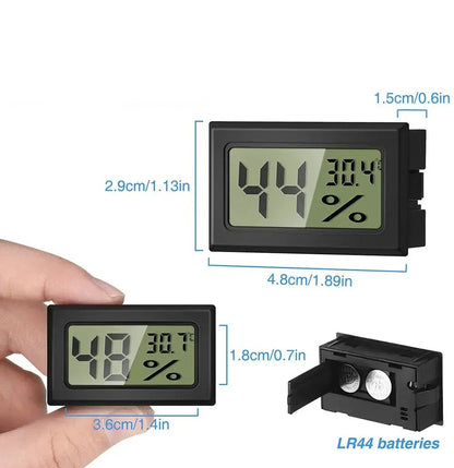 Square Embedded Digital Thermo - Hygrometer for Reptile Terrarium Humidity Box Home Industrial Digital Temperature Humidity Gauge - Avero
