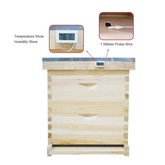 Square Embedded Digital Thermo - Hygrometer for Reptile Terrarium Humidity Box Home Industrial Digital Temperature Humidity Gauge - Avero