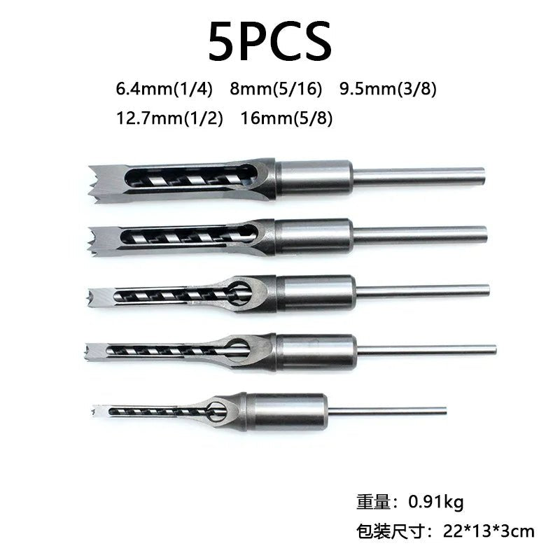 Square Hole Drill Woodworking Drill Tools Auger Mortising Chisel Drill Set DIY Furniture Square Woodworking Drill - Avero