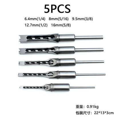Square Hole Drill Woodworking Drill Tools Auger Mortising Chisel Drill Set DIY Furniture Square Woodworking Drill - Avero