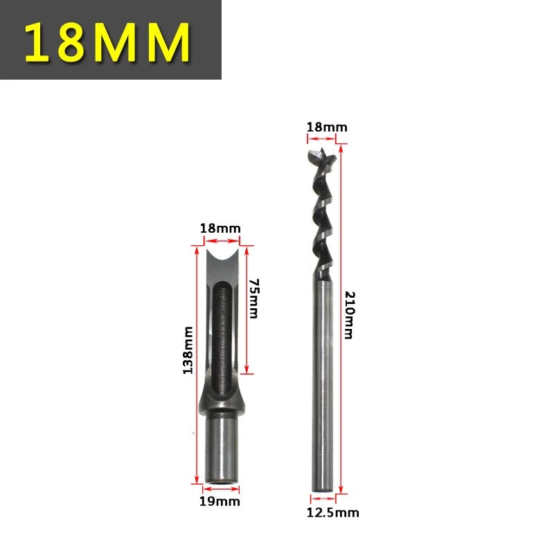 Square Hole Drill Woodworking Drill Tools Auger Mortising Chisel Drill Set DIY Furniture Square Woodworking Drill - Avero