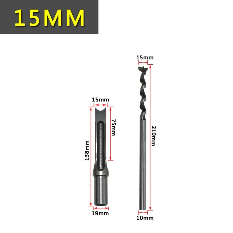 Square Hole Drill Woodworking Drill Tools Auger Mortising Chisel Drill Set DIY Furniture Square Woodworking Drill - Avero