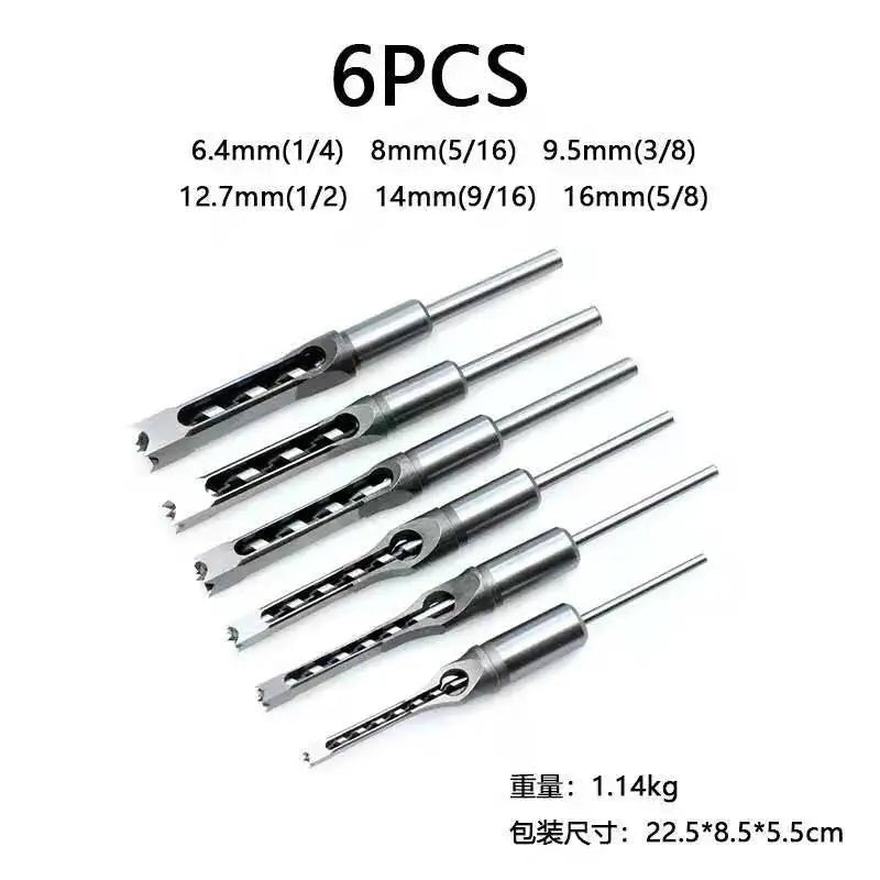 Square Hole Drill Woodworking Drill Tools Auger Mortising Chisel Drill Set DIY Furniture Square Woodworking Drill - Avero