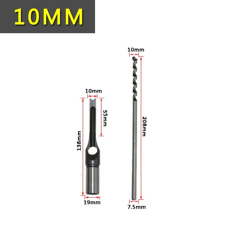 Square Hole Drill Woodworking Drill Tools Auger Mortising Chisel Drill Set DIY Furniture Square Woodworking Drill - Avero