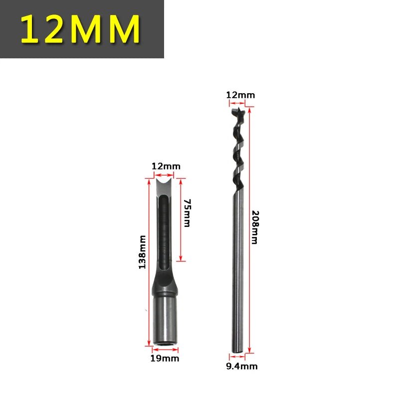 Square Hole Drill Woodworking Drill Tools Auger Mortising Chisel Drill Set DIY Furniture Square Woodworking Drill - Avero