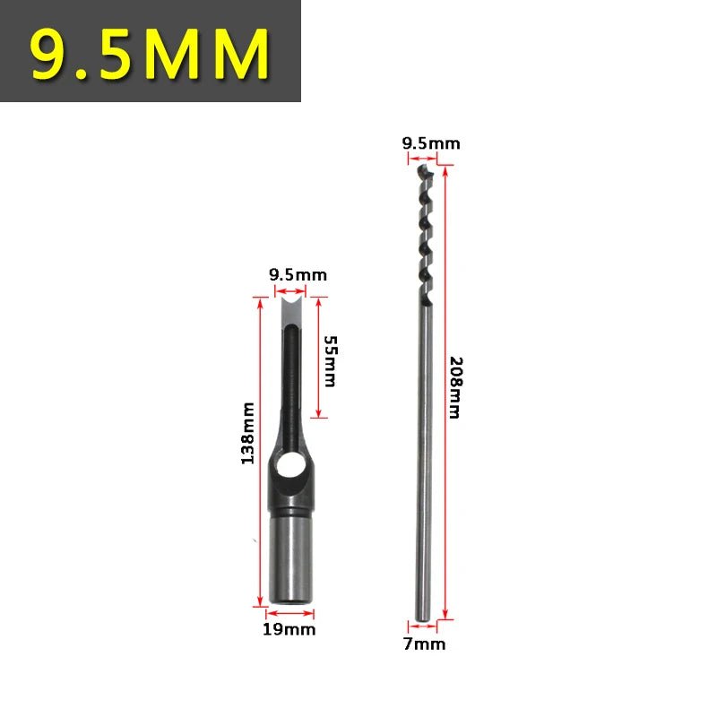 Square Hole Drill Woodworking Drill Tools Auger Mortising Chisel Drill Set DIY Furniture Square Woodworking Drill - Avero