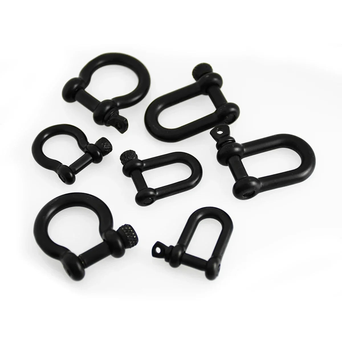 Stainless Steel Bow Shape Shackle Carabiner D Ring Fob Key Ring Keychain Hook for Camping Hiking Screw Joint Connector Buckle - Avero