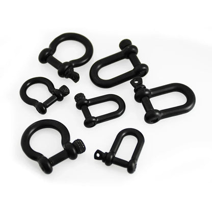 Stainless Steel Bow Shape Shackle Carabiner D Ring Fob Key Ring Keychain Hook for Camping Hiking Screw Joint Connector Buckle - Avero