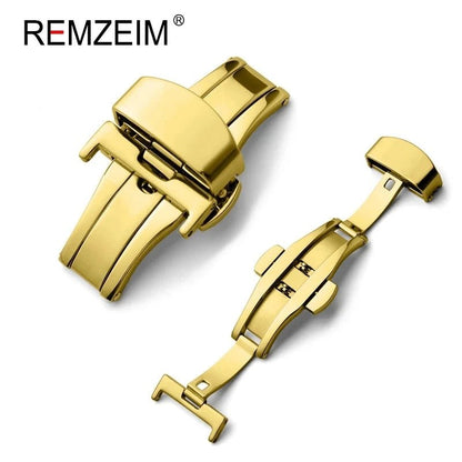 Stainless Steel Butterfly Buckle Watch Strap Button Watchband Metal Clasp 14mm 16mm 18mm 20mm 22mm - Avero