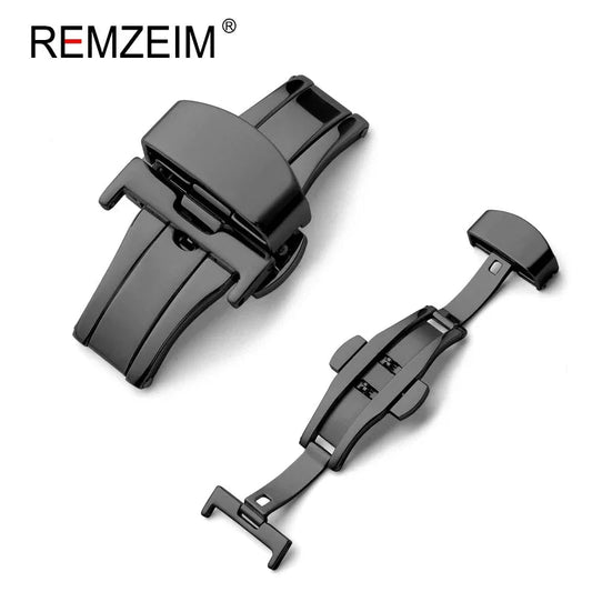 Stainless Steel Butterfly Buckle Watch Strap Button Watchband Metal Clasp 14mm 16mm 18mm 20mm 22mm - Avero