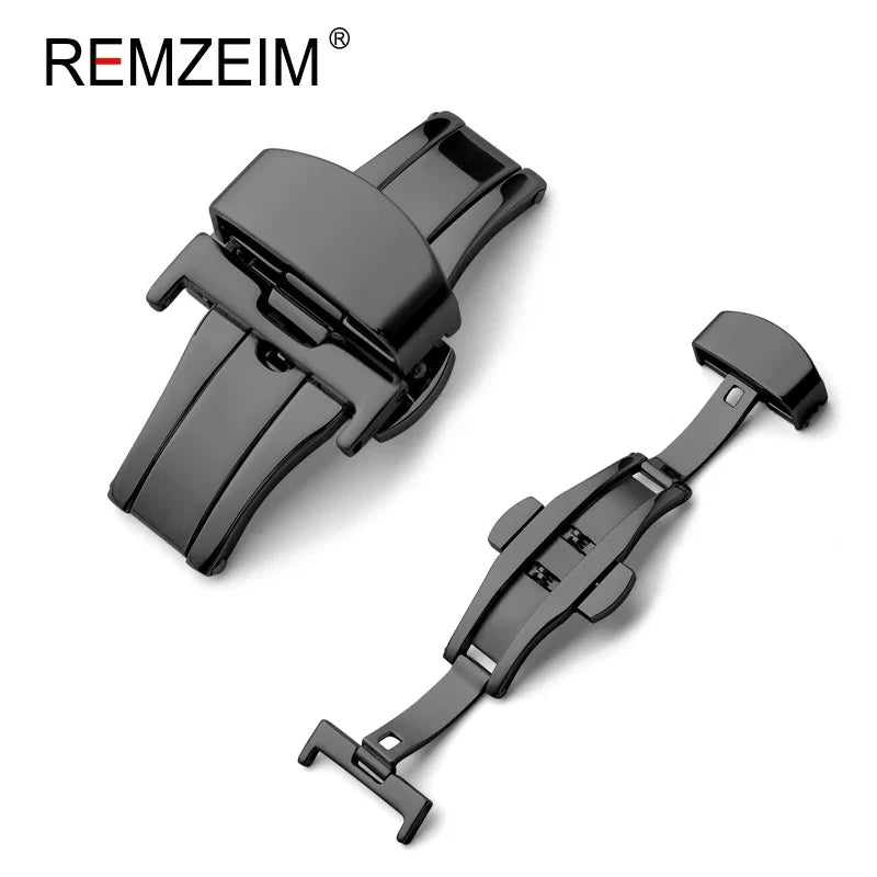 Stainless Steel Butterfly Buckle Watch Strap Button Watchband Metal Clasp 14mm 16mm 18mm 20mm 22mm - Avero