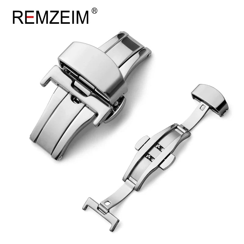 Stainless Steel Butterfly Buckle Watch Strap Button Watchband Metal Clasp 14mm 16mm 18mm 20mm 22mm - Avero