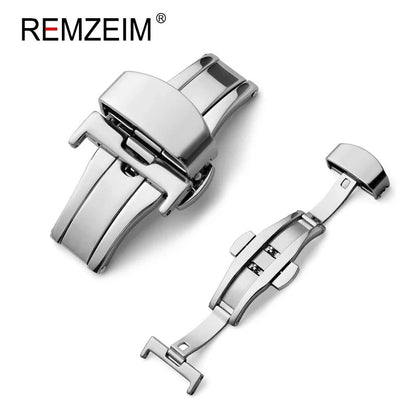 Stainless Steel Butterfly Buckle Watch Strap Button Watchband Metal Clasp 14mm 16mm 18mm 20mm 22mm - Avero