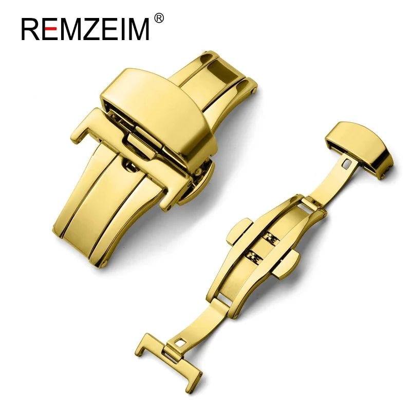 Stainless Steel Butterfly Buckle Watch Strap Button Watchband Metal Clasp 14mm 16mm 18mm 20mm 22mm - Avero