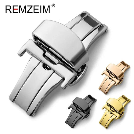 Stainless Steel Butterfly Buckle Watch Strap Button Watchband Metal Clasp 14mm 16mm 18mm 20mm 22mm - Avero