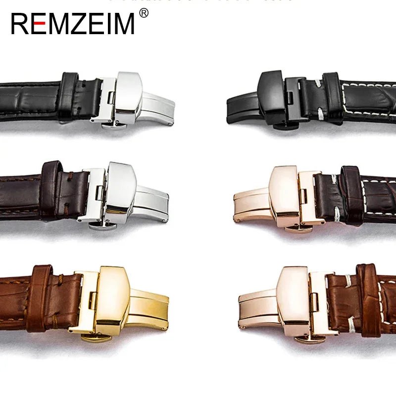 Stainless Steel Butterfly Buckle Watch Strap Button Watchband Metal Clasp 14mm 16mm 18mm 20mm 22mm - Avero