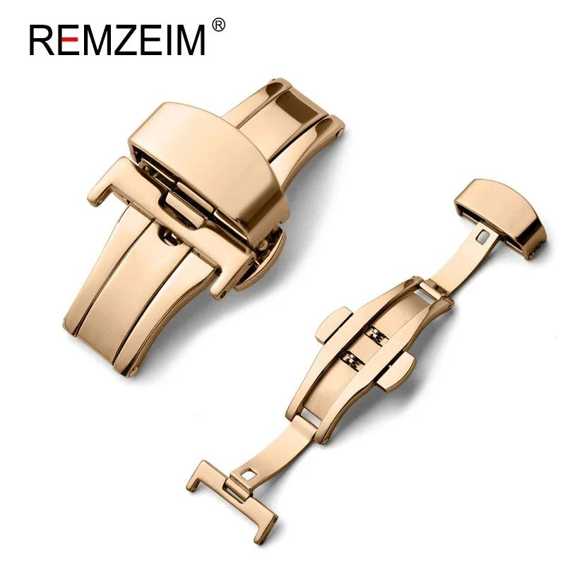 Stainless Steel Butterfly Buckle Watch Strap Button Watchband Metal Clasp 14mm 16mm 18mm 20mm 22mm - Avero