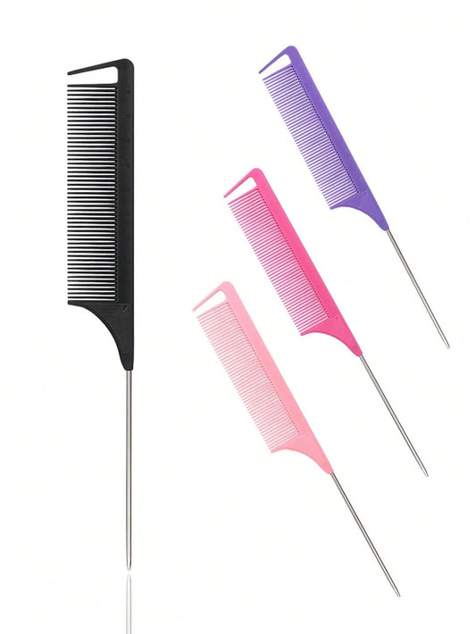 stainless steel pointed tail hair professional hair comb hair brush salon hair styling tool hair comb Special for real hair wigs - Avero