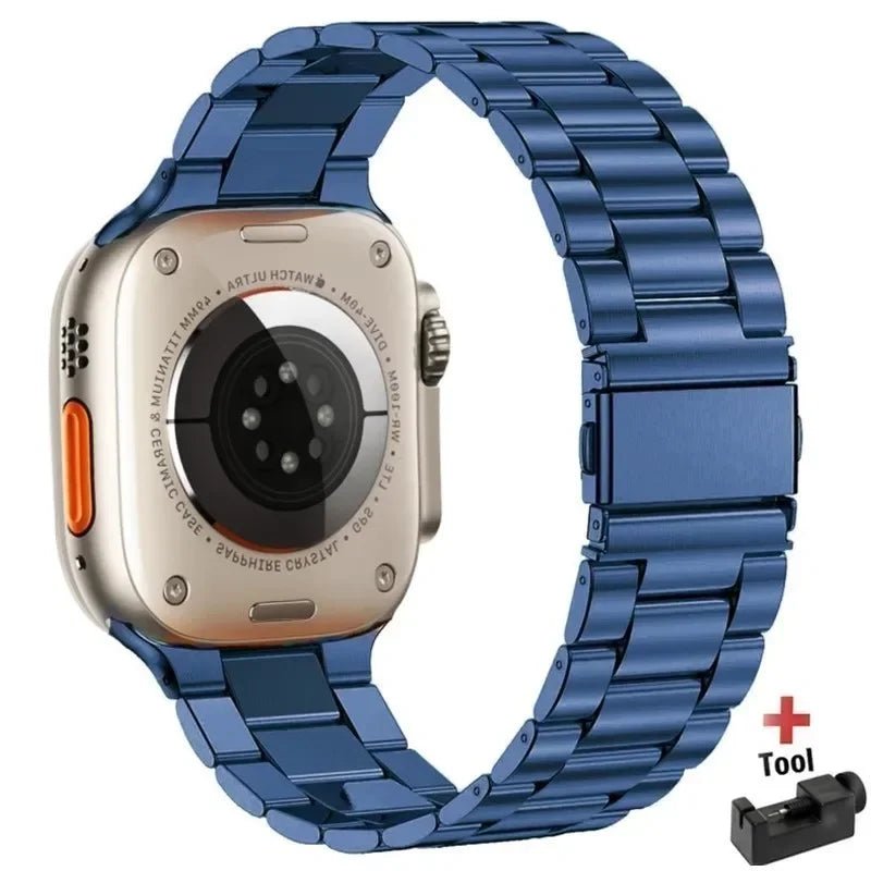 Stainless Steel Strap for Apple Watch band 44mm 45mm 38 - 42 - 40mm - 41mm Metal link Bracelet iWatch series 8 7 6 5 4 3 se Ultra 49mm - Avero