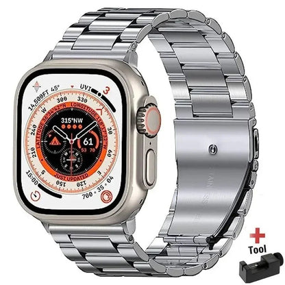 Stainless Steel Strap for Apple Watch band 44mm 45mm 38 - 42 - 40mm - 41mm Metal link Bracelet iWatch series 8 7 6 5 4 3 se Ultra 49mm - Avero