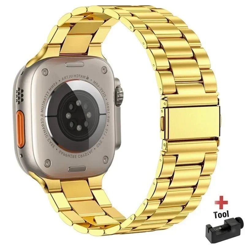 Stainless Steel Strap for Apple Watch band 44mm 45mm 38 - 42 - 40mm - 41mm Metal link Bracelet iWatch series 8 7 6 5 4 3 se Ultra 49mm - Avero