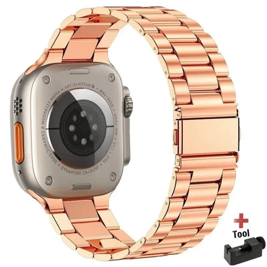 Stainless Steel Strap for Apple Watch band 44mm 45mm 38 - 42 - 40mm - 41mm Metal link Bracelet iWatch series 8 7 6 5 4 3 se Ultra 49mm - Avero