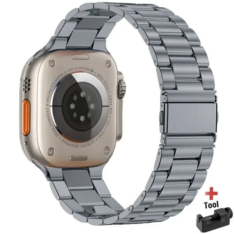 Stainless Steel Strap for Apple Watch band 44mm 45mm 38 - 42 - 40mm - 41mm Metal link Bracelet iWatch series 8 7 6 5 4 3 se Ultra 49mm - Avero