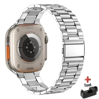 Stainless Steel Strap for Apple Watch band 44mm 45mm 38 - 42 - 40mm - 41mm Metal link Bracelet iWatch series 8 7 6 5 4 3 se Ultra 49mm - Avero