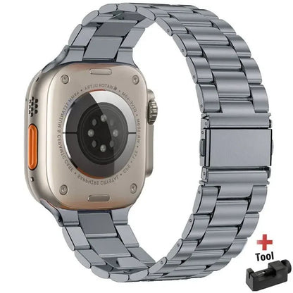 Stainless Steel Strap for Apple Watch band 44mm 45mm 38 - 42 - 40mm - 41mm Metal link Bracelet iWatch series 8 7 6 5 4 3 se Ultra 49mm - Avero