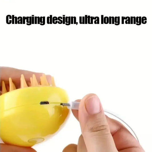 Steamy Dog Brush Electric Spray Cat Hair Brush 3 In1 Dog Steamer Brush for Massage Pet Grooming Removing Tangled and Loose Hair - Avero
